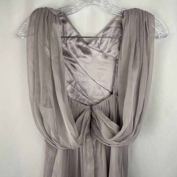 asos Maxi Gown Chiffon Formal Blush Dress-4 - Picture 4 of 16